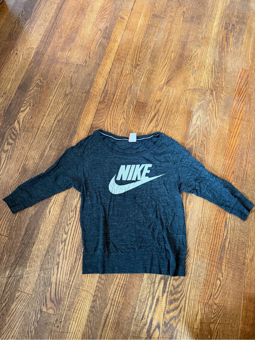 Nike Charcoal 3/4 length crew shirt with Light Gray Logo